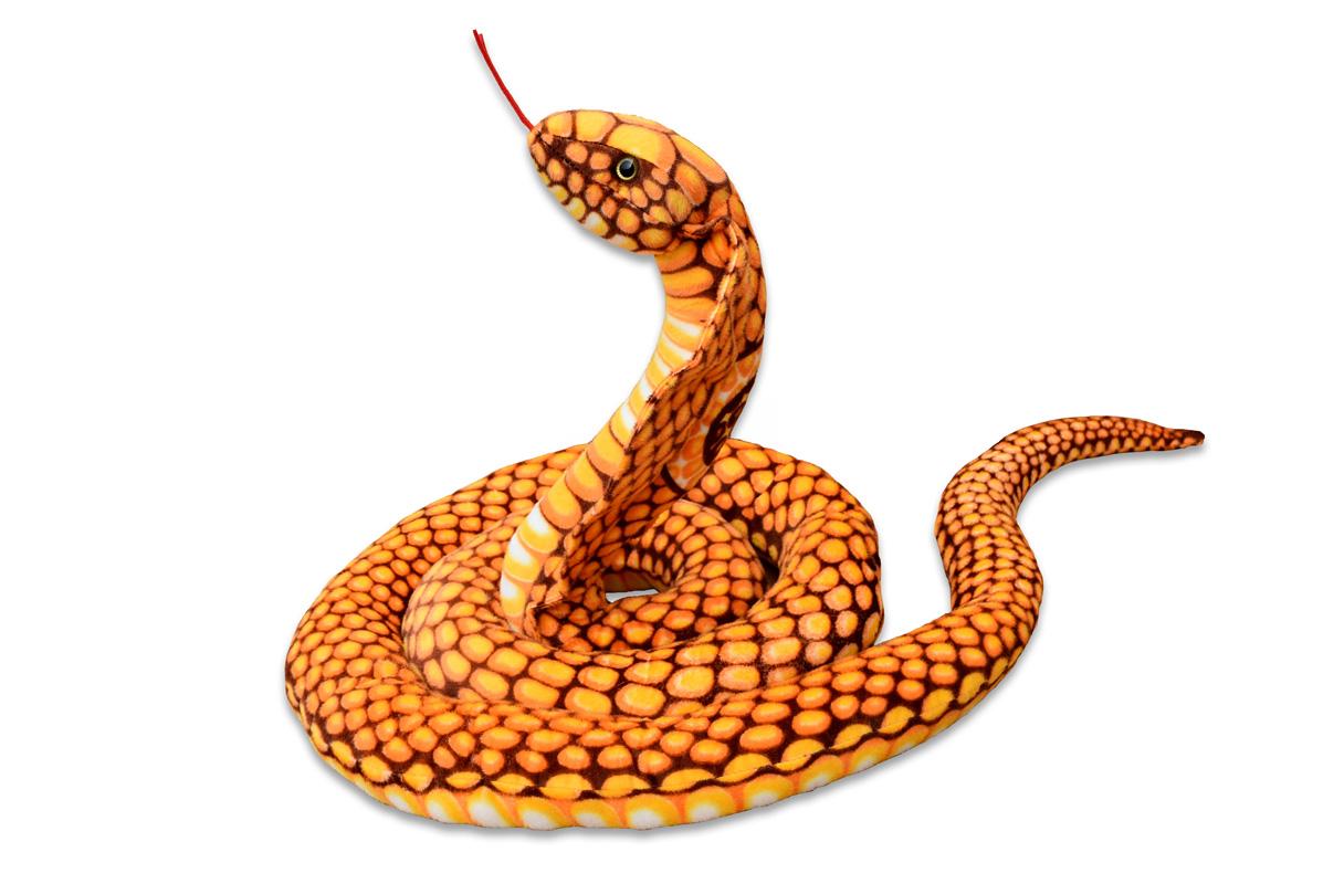 Plyšová kobra zlatá, délka 280 cm