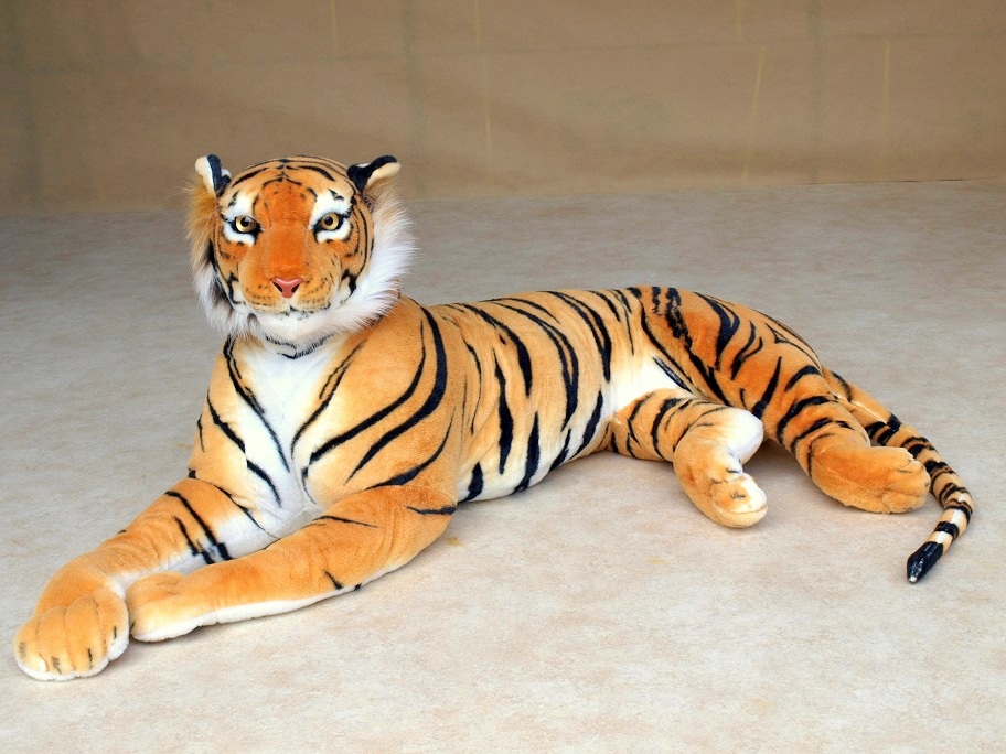 Velký plyšový tygr délky 200cm, oranžový