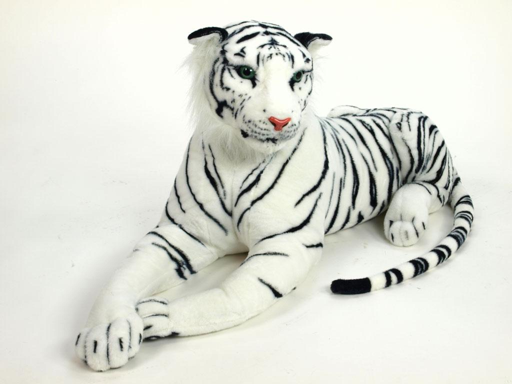 Velký plyšový tygr délky 170cm, bílý 