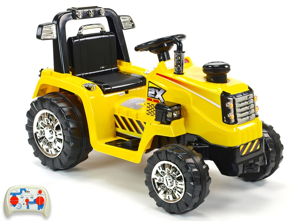Elektrický Traktor s mohutnými koly 12V s 2,4G DO, žlutý