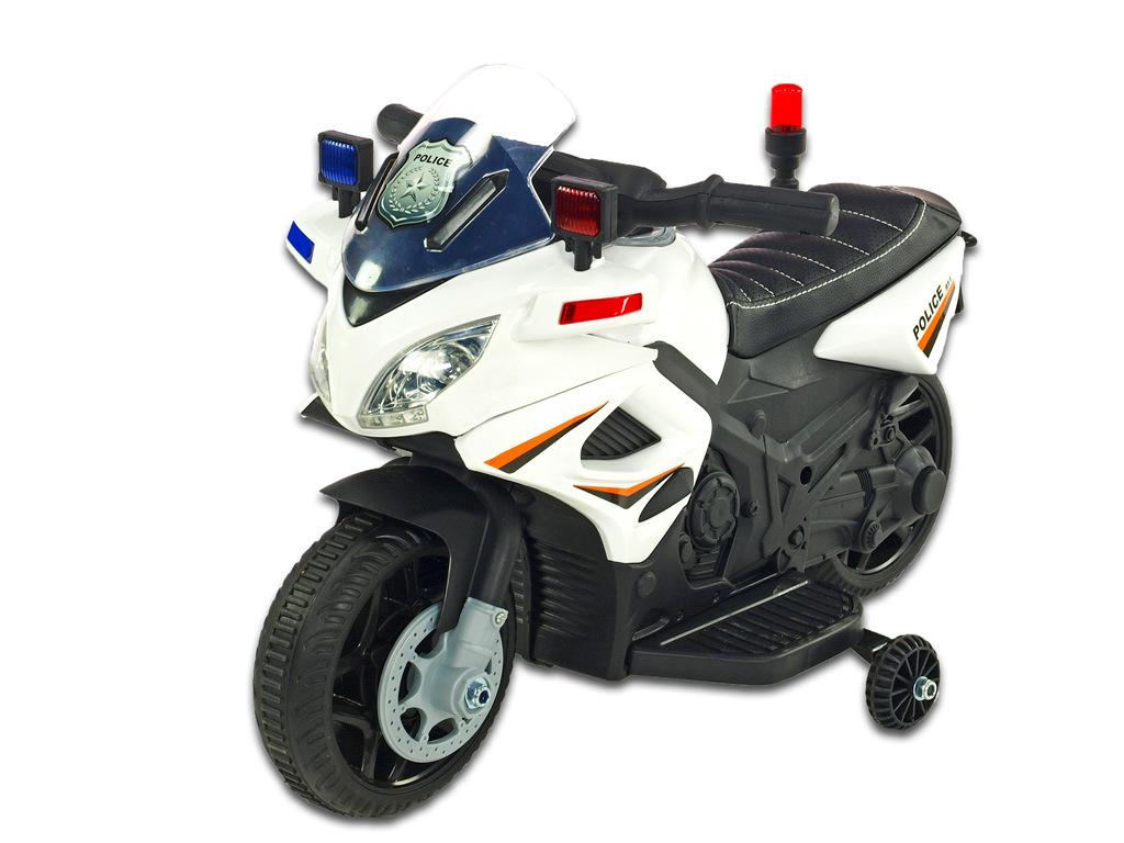 Elektrická motorka mini pro nejmenší Policie 911, bílá