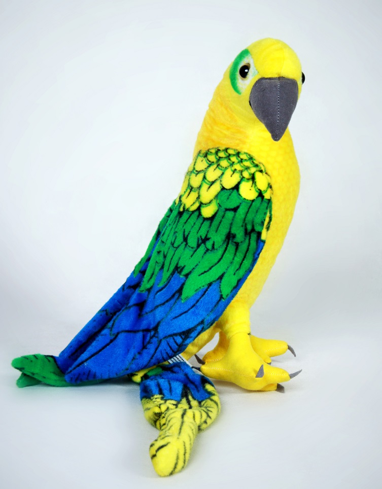 Plyšový papoušek Ara, zelený