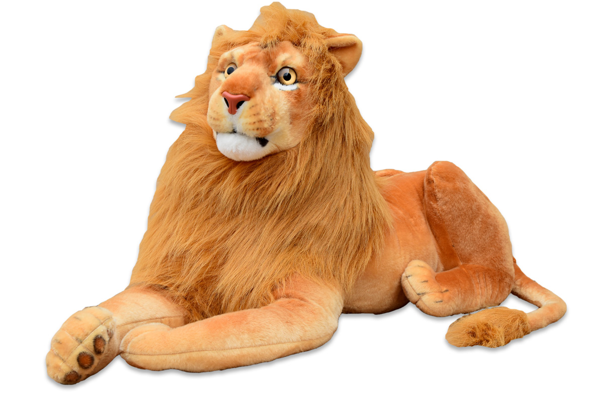 Plyšový ležící lev, délky 178cm