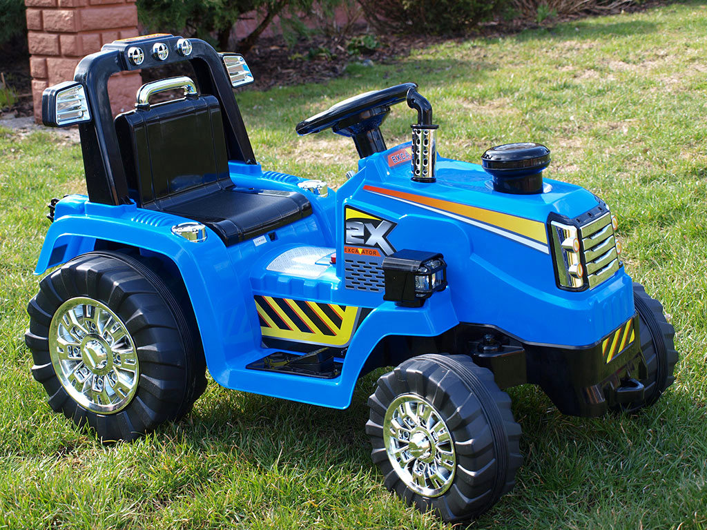 Elektrický Traktor s mohutnými koly, modrý