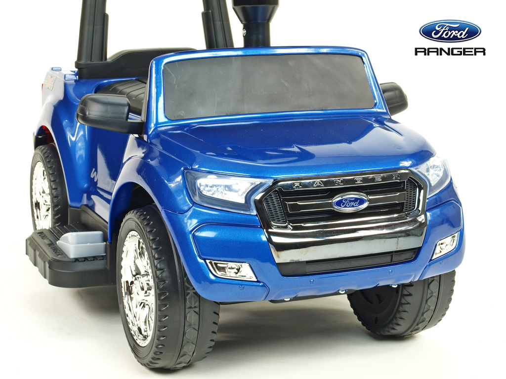 Elektrický džíp Ford Ranger s vodící tyčí, modrý