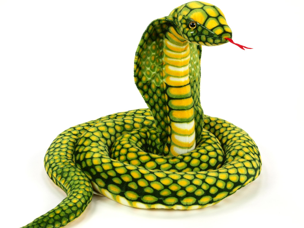 Plyšová kobra zelená, délka 280 cm