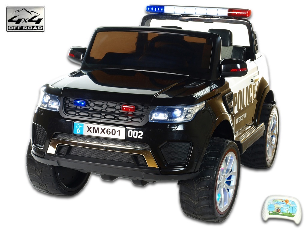 Dětský elektrický SUV Rover policie, 4x4, dvoumístný