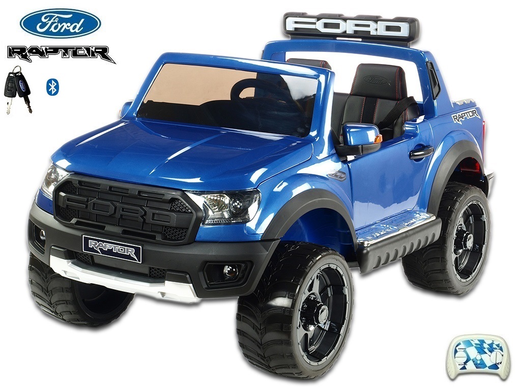 Dětský elektrický pickup Ford Raptor, dvoumístný modrý