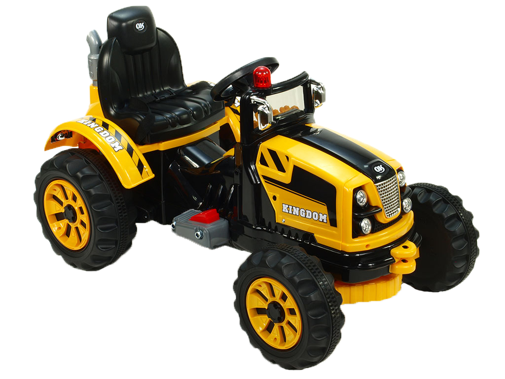 Elektrický  traktor Kingdom s mohutnými koly, žlutý