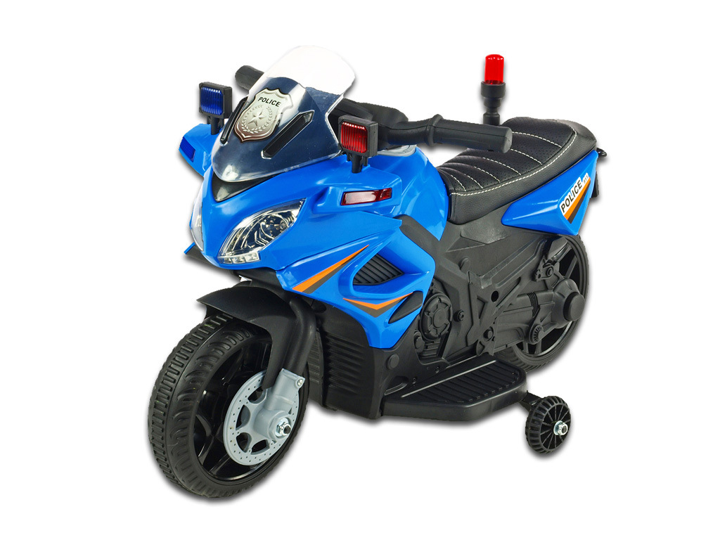 Elektrická motorka mini pro nejmenší Policie 911, modrá