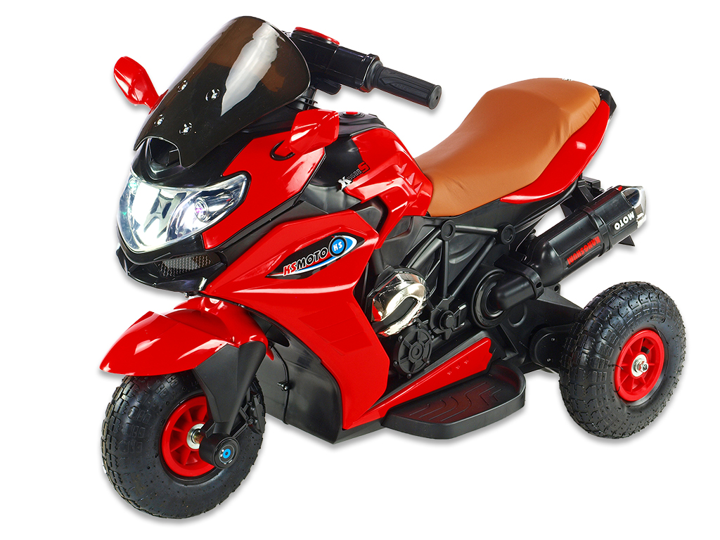 Dětská elektrická motorka Dragon, nafukovací kola, červená