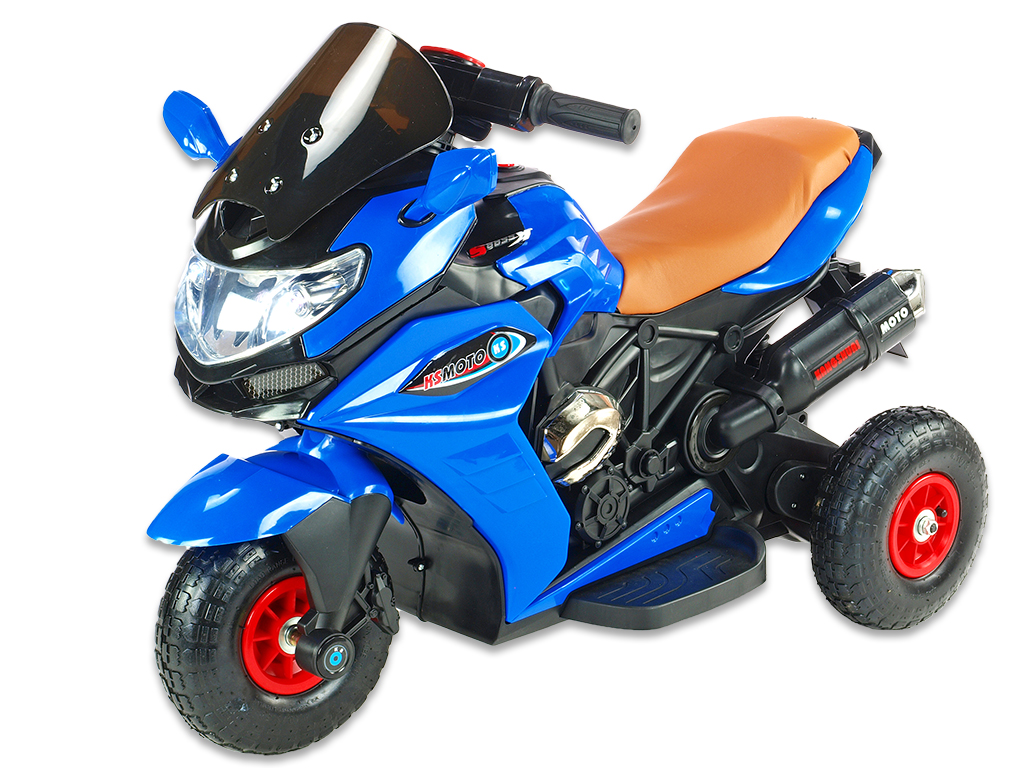 Dětská elektrická motorka Dragon, nafukovací kola, modrá